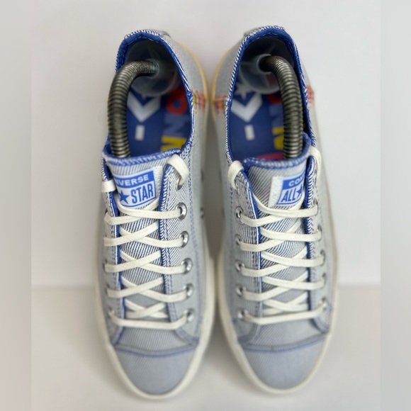 Women's Converse Chuck Taylor All Star Lift Ox Low Rainbow-Ozone Blu 564993C 8 - Picture 5 of 16